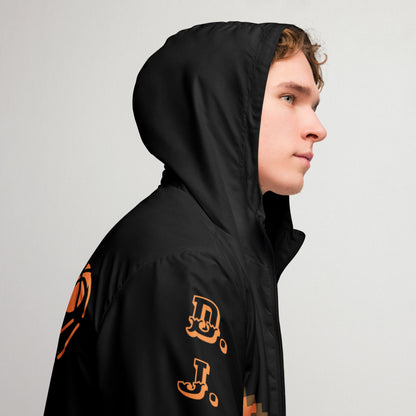 D.J. Domo "Orange Basketball" Men’s Windbreaker Jacket Black/Orange