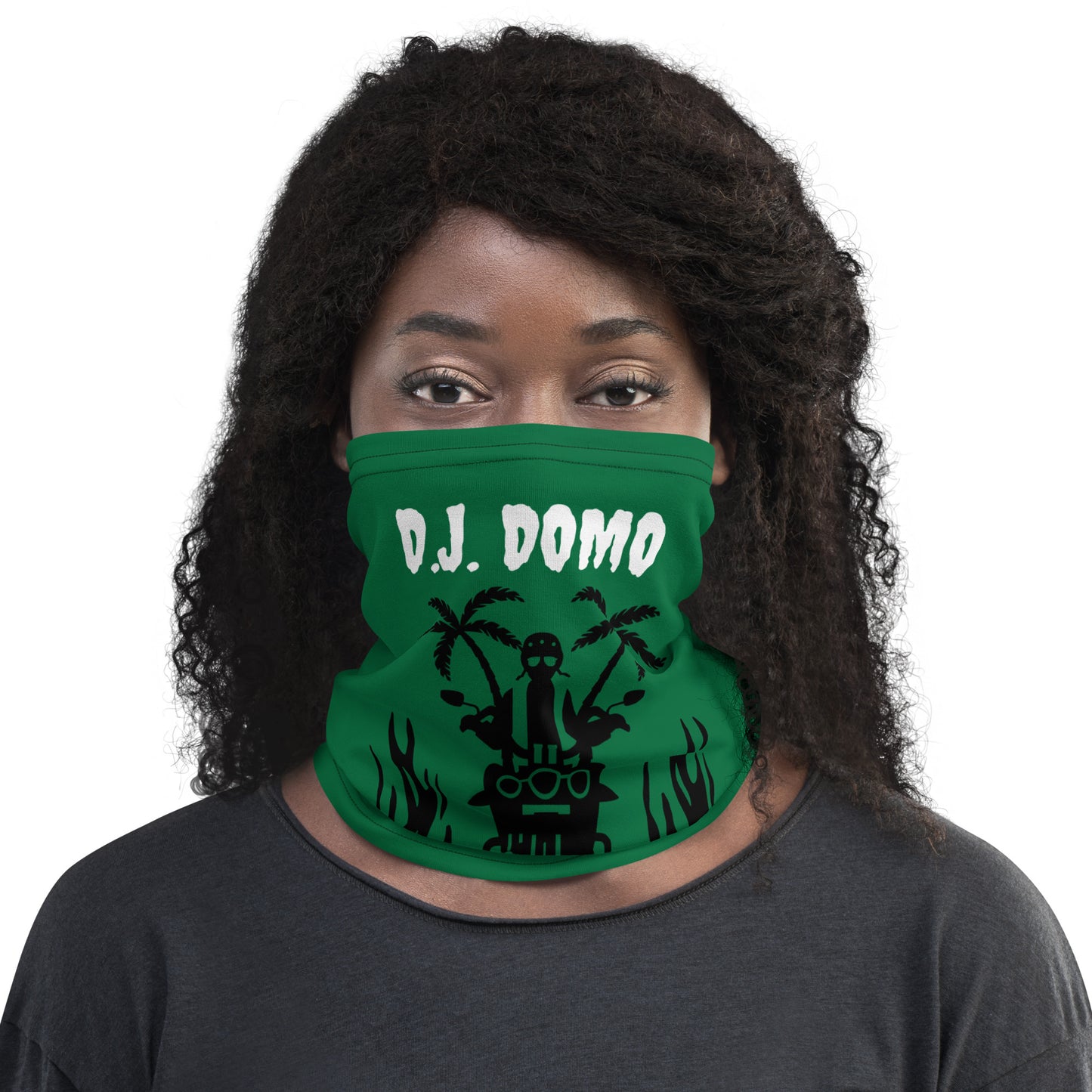 D.J. Domo "Biker 1" Unisex All Purpose Gaiter Green/Black/White