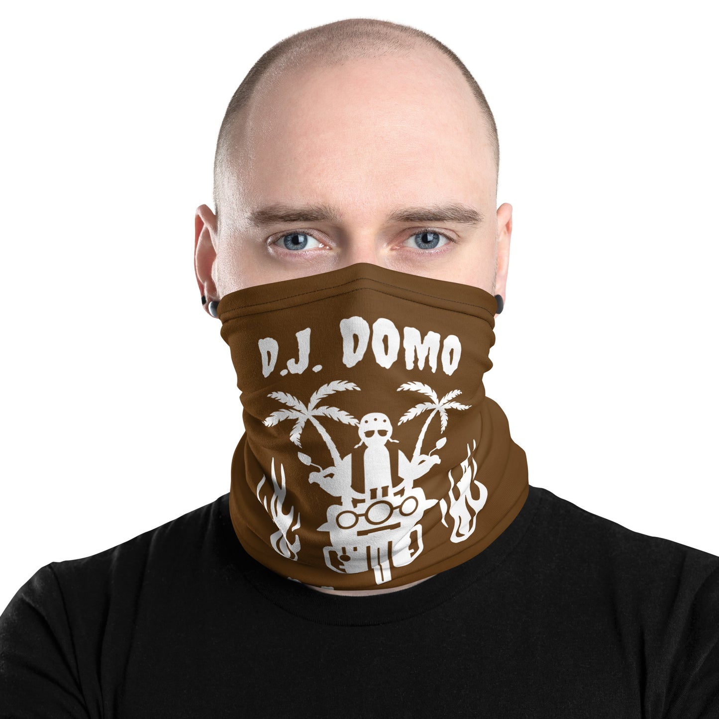 D.J. Domo "Biker 1" Unisex All Purpose Gaiter Brown/White