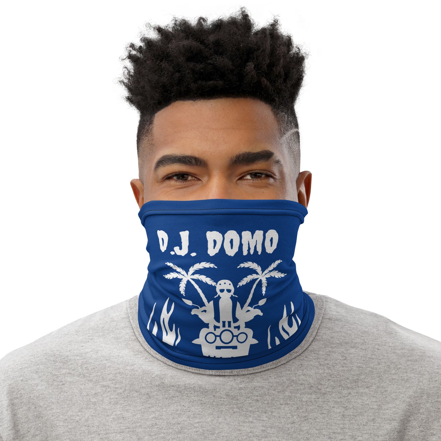 D.J. Domo "Biker 1" Unisex All Purpose Gaiter Blue/White