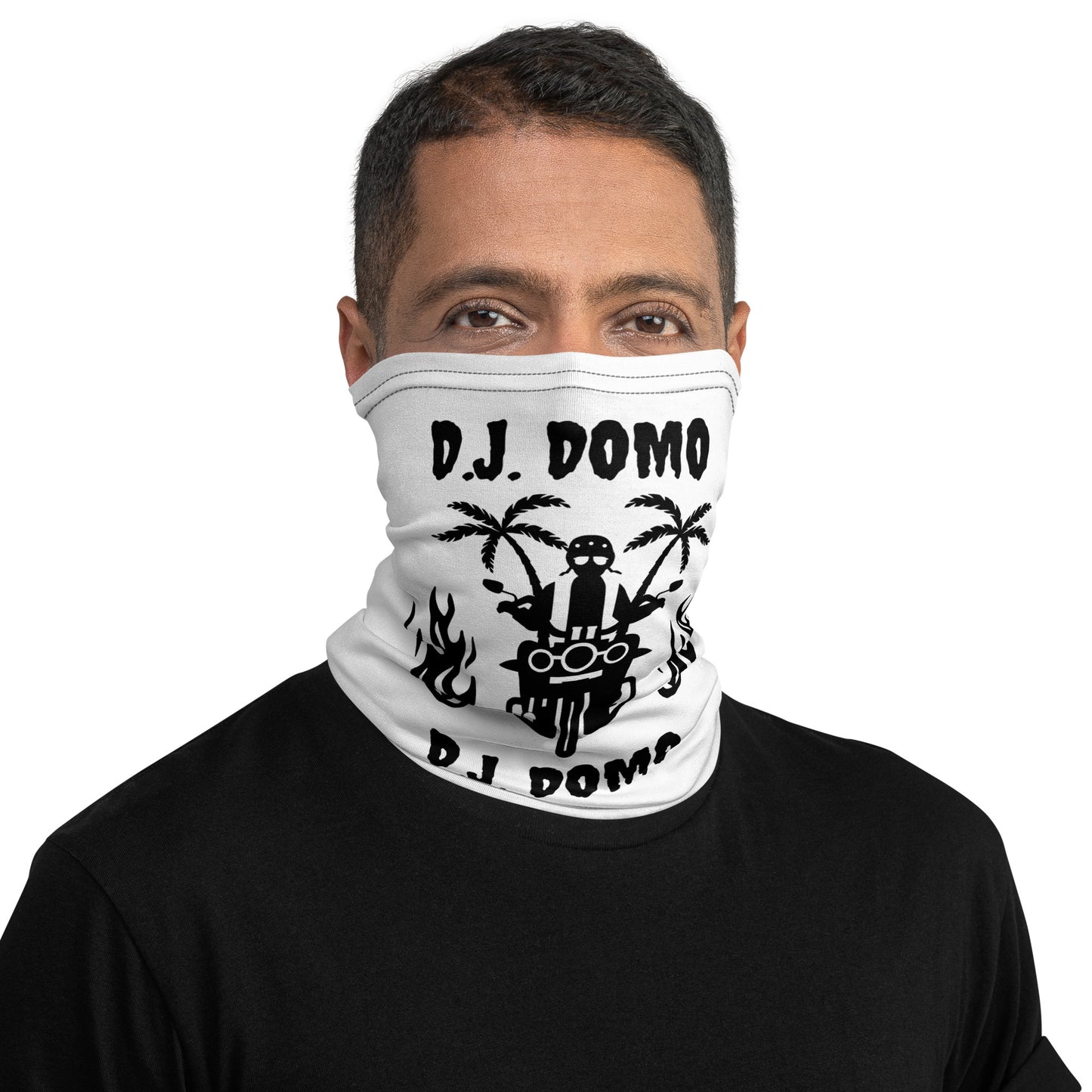 D.J. Domo "Biker 1" Unisex All Purpose Gaiter White/Black