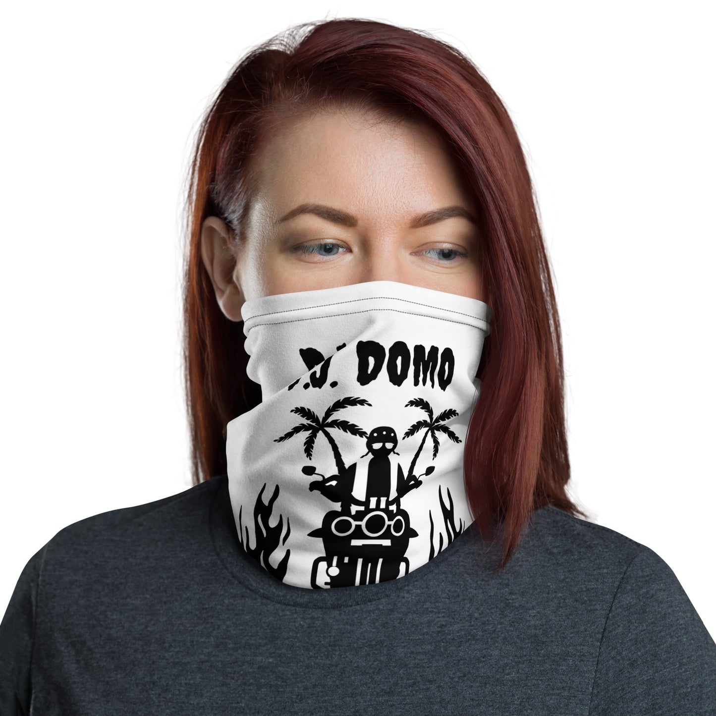 D.J. Domo "Biker 1" Unisex All Purpose Gaiter White/Black