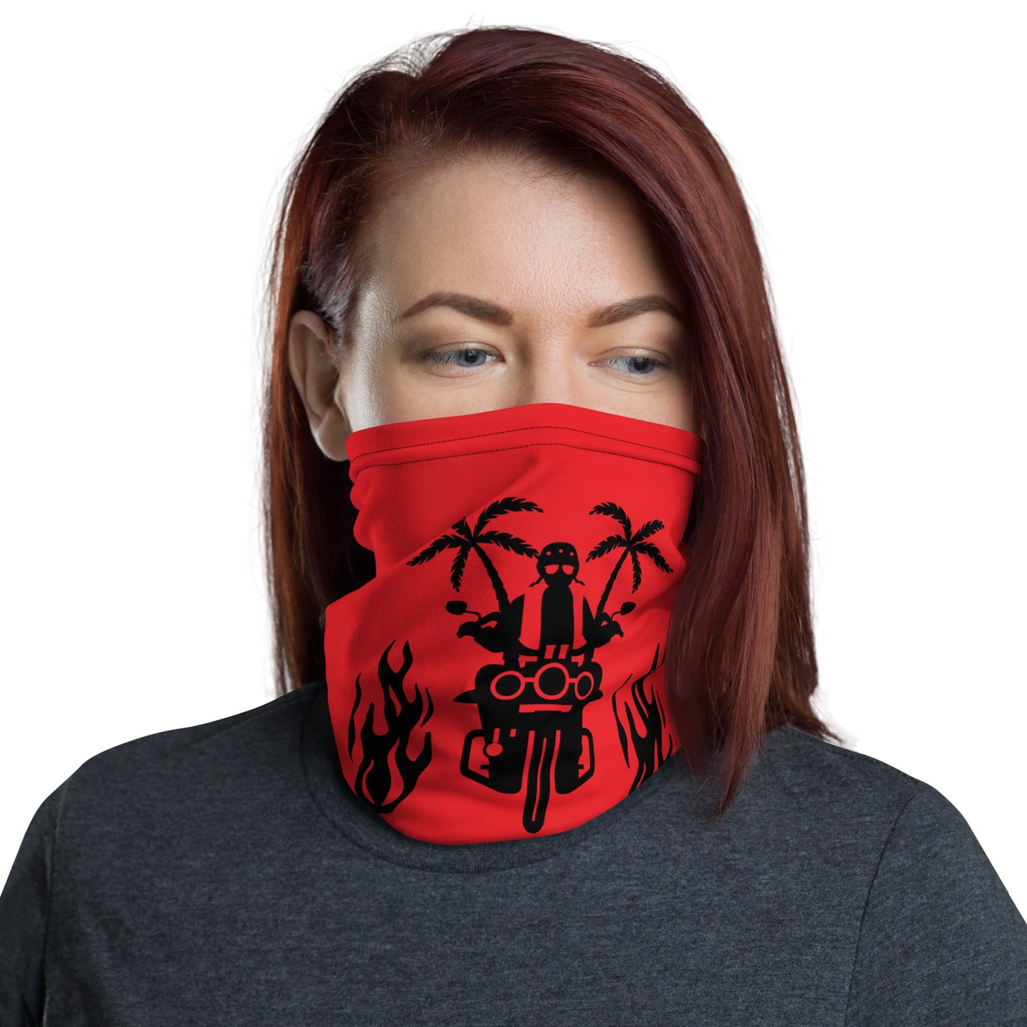 D.J. Domo "Biker 2" Unisex All Purpose Gaiter Red/Black