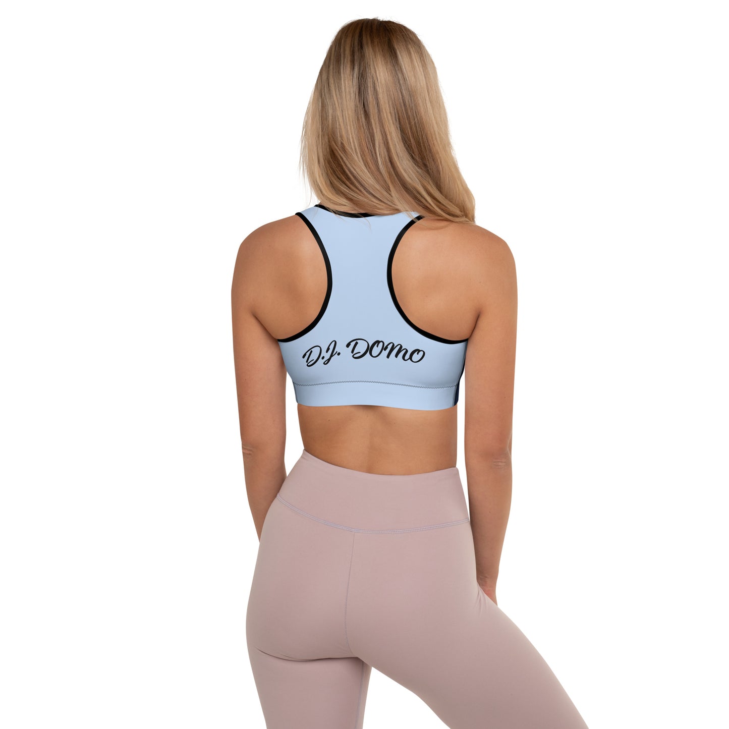 D.J. Domo Padded Sports Bra Dark Blue/Light Blue/White