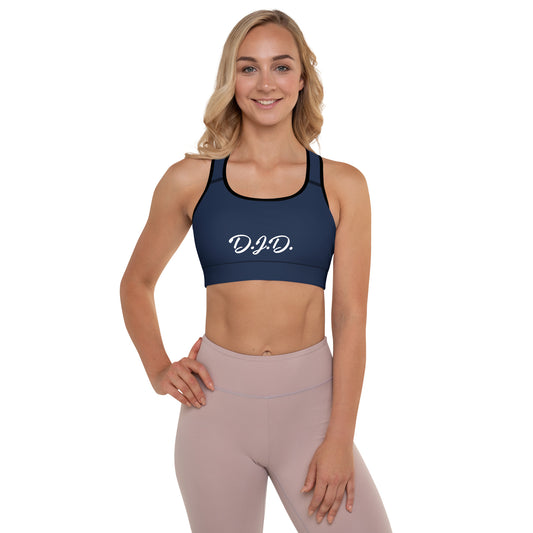 D.J. Domo Padded Sports Bra Dark Blue/Light Blue/White