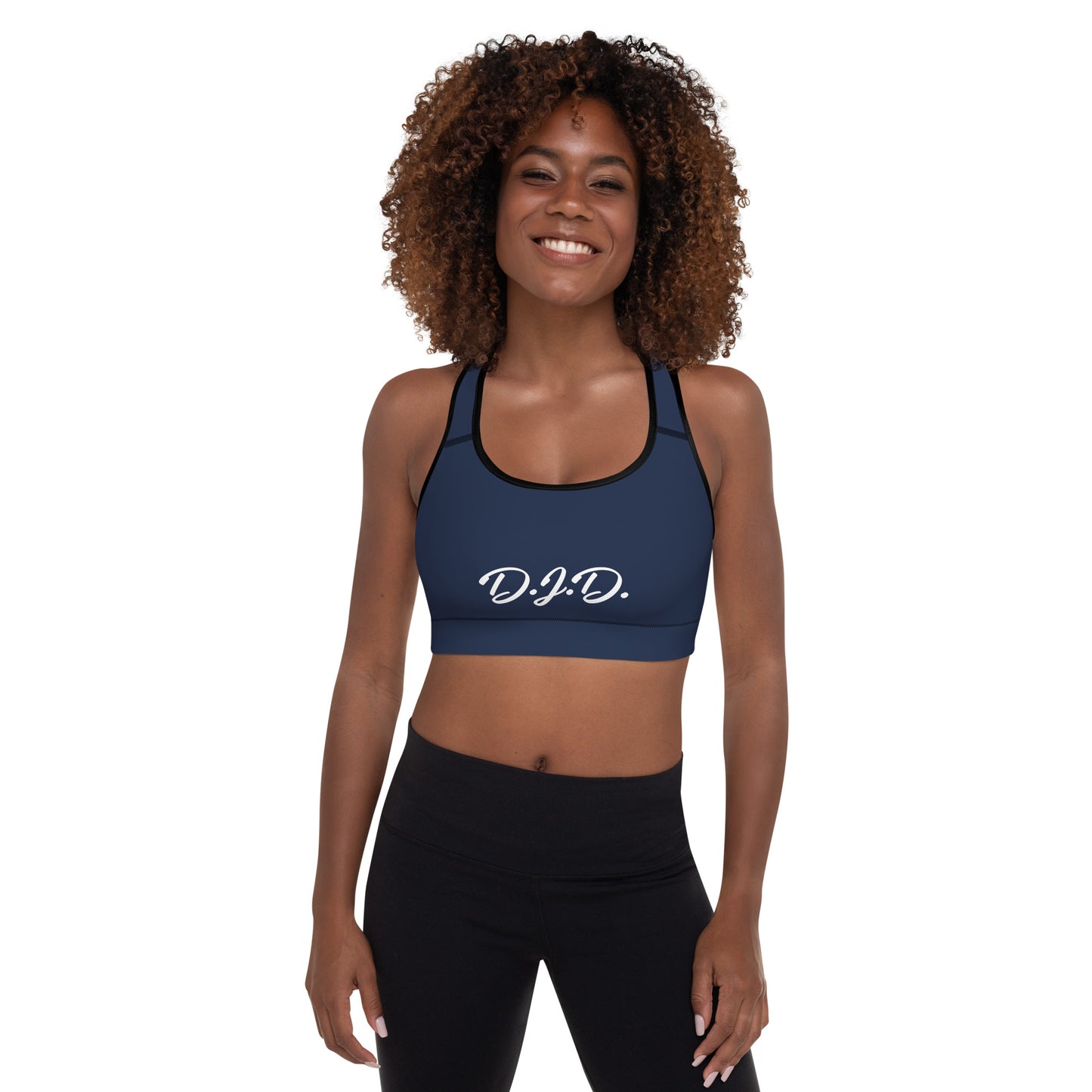 D.J. Domo Padded Sports Bra Dark Blue/Light Blue/White