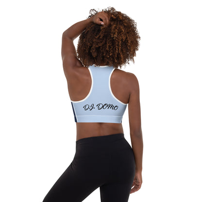 D.J. Domo Padded Sports Bra Dark Blue/Light Blue/White