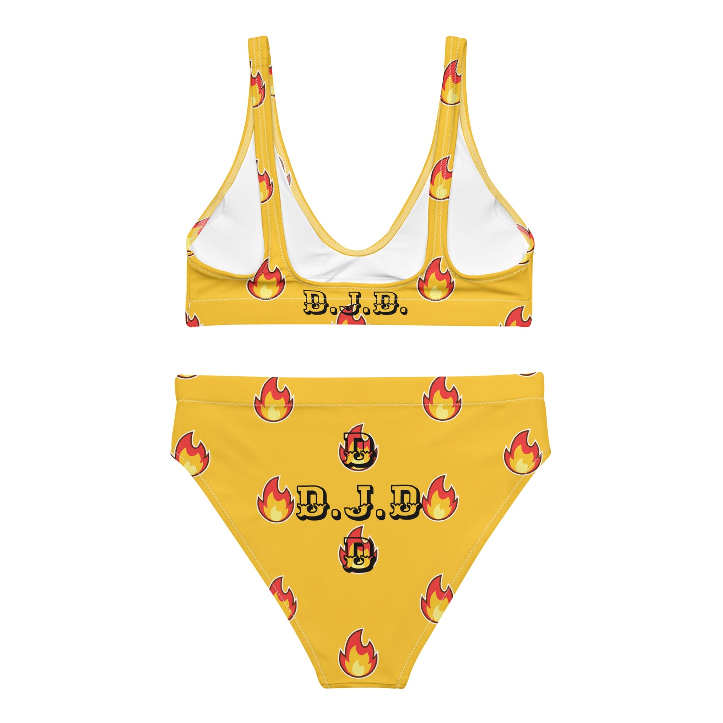 D.J. Domo "Fire" 2 Piece High-Waisted Bikini Swimsuit