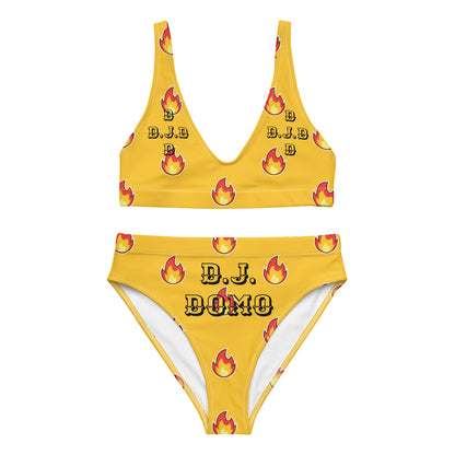 D.J. Domo "Fire" 2 Piece High-Waisted Bikini Swimsuit