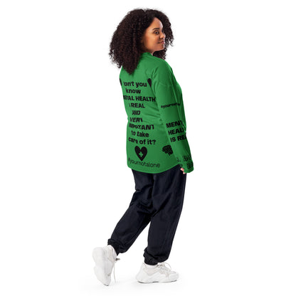 D.J. Domo "Mental Health yournotalone" Unisex Hockey Fan Jersey Green/Black