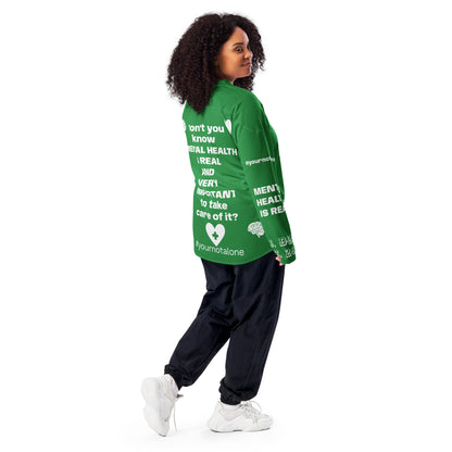 D.J. Domo "Mental Health yournotalone" Unisex Hockey Fan Jersey Green/White