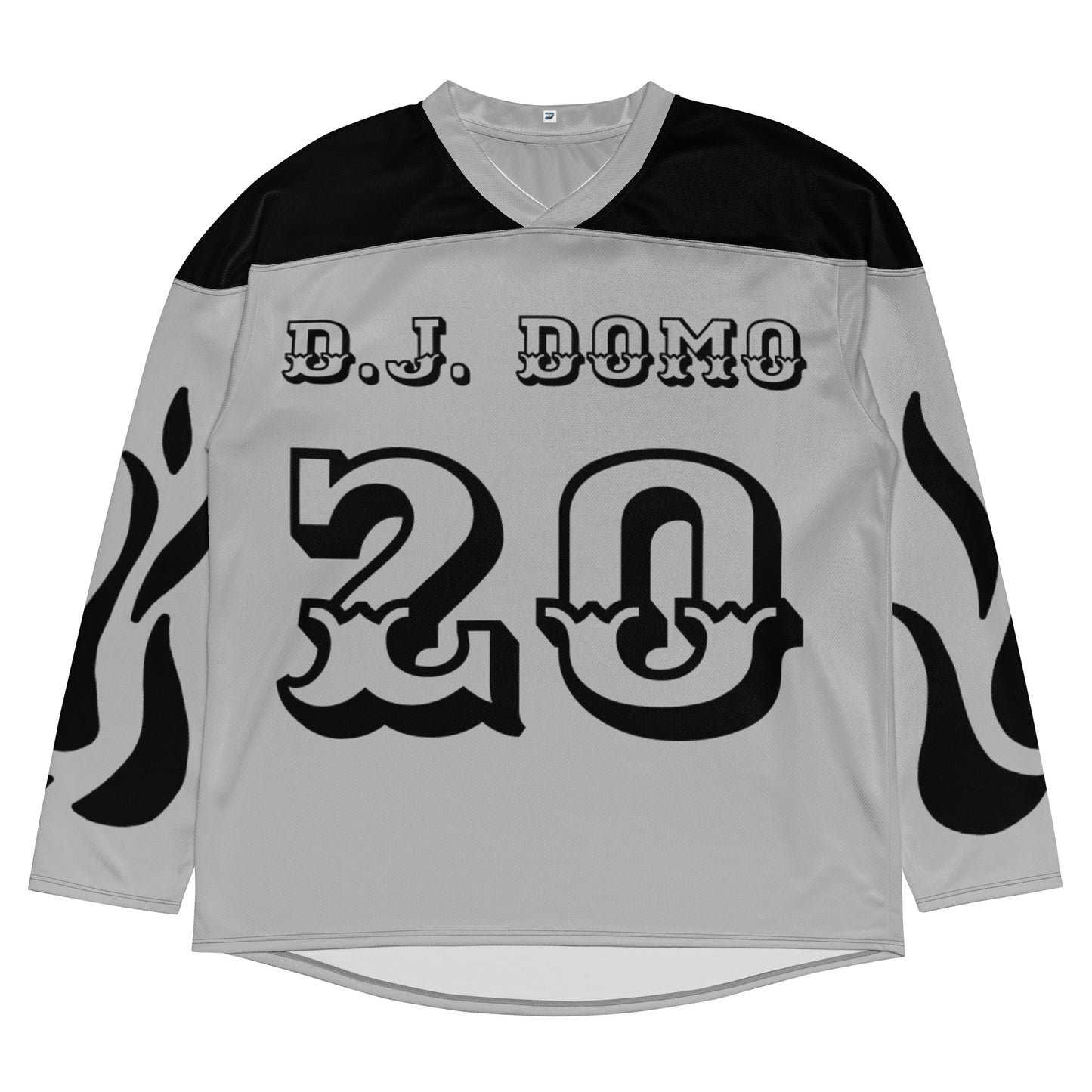 D.J. Domo "Fire Est" Unisex Hockey Fan Jersey Gray/Black