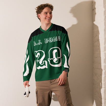 D.J. Domo "Fire Est" Unisex Hockey Fan Jersey Green/White