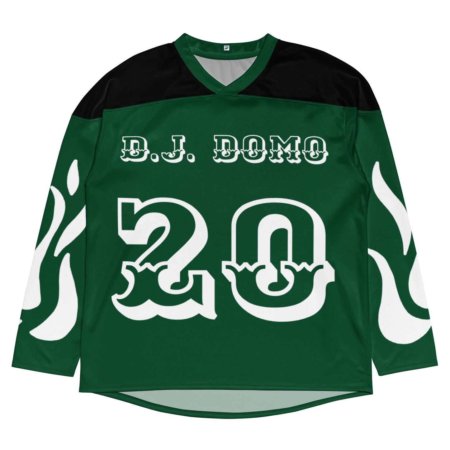 D.J. Domo "Fire Est" Unisex Hockey Fan Jersey Green/White