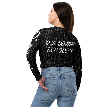 D.J. Domo "D.J.D." Long-Sleeve Crop Top Dots/Black/White