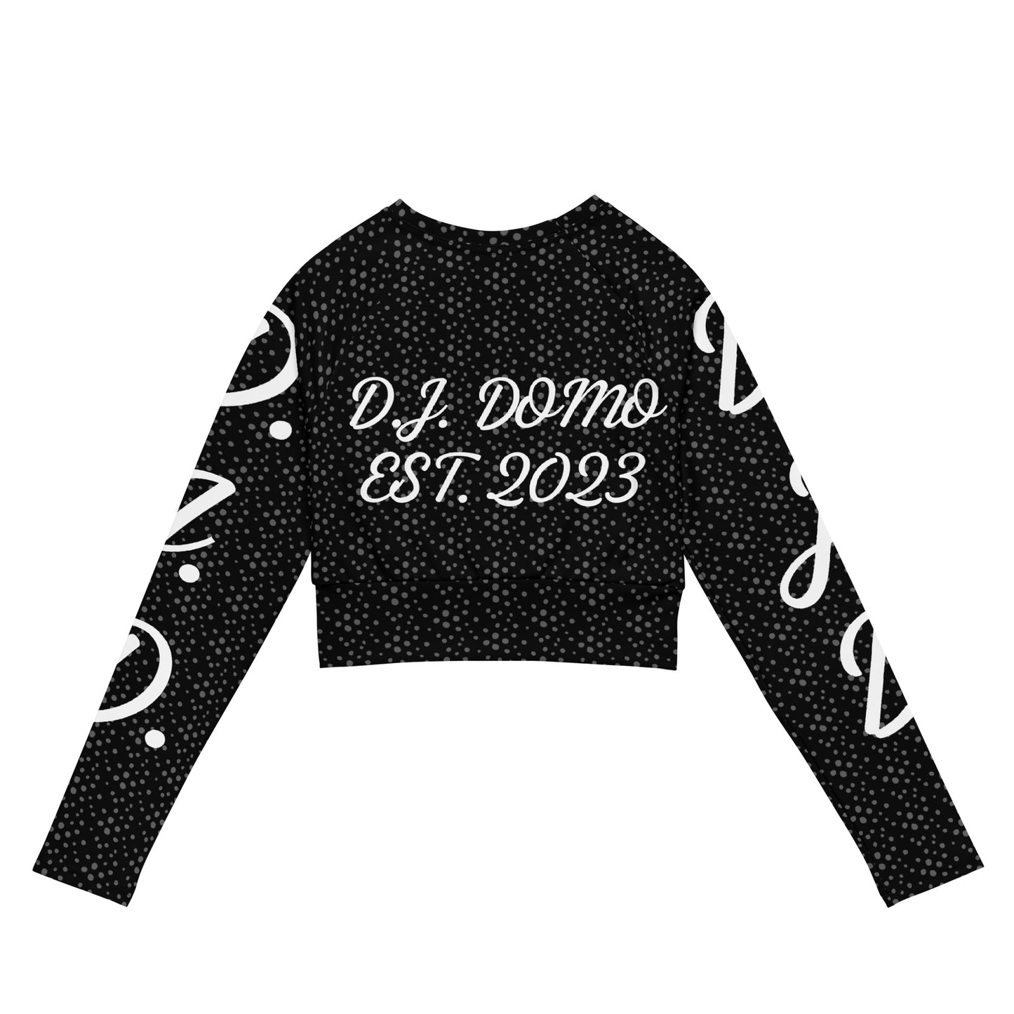 D.J. Domo "D.J.D." Long-Sleeve Crop Top Dots/Black/White