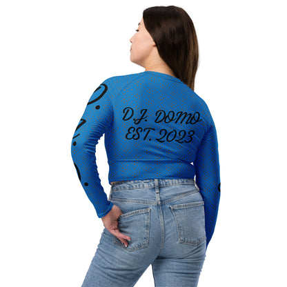 D.J. Domo "D.J.D." Long-Sleeve Crop Top Light Blue/Black