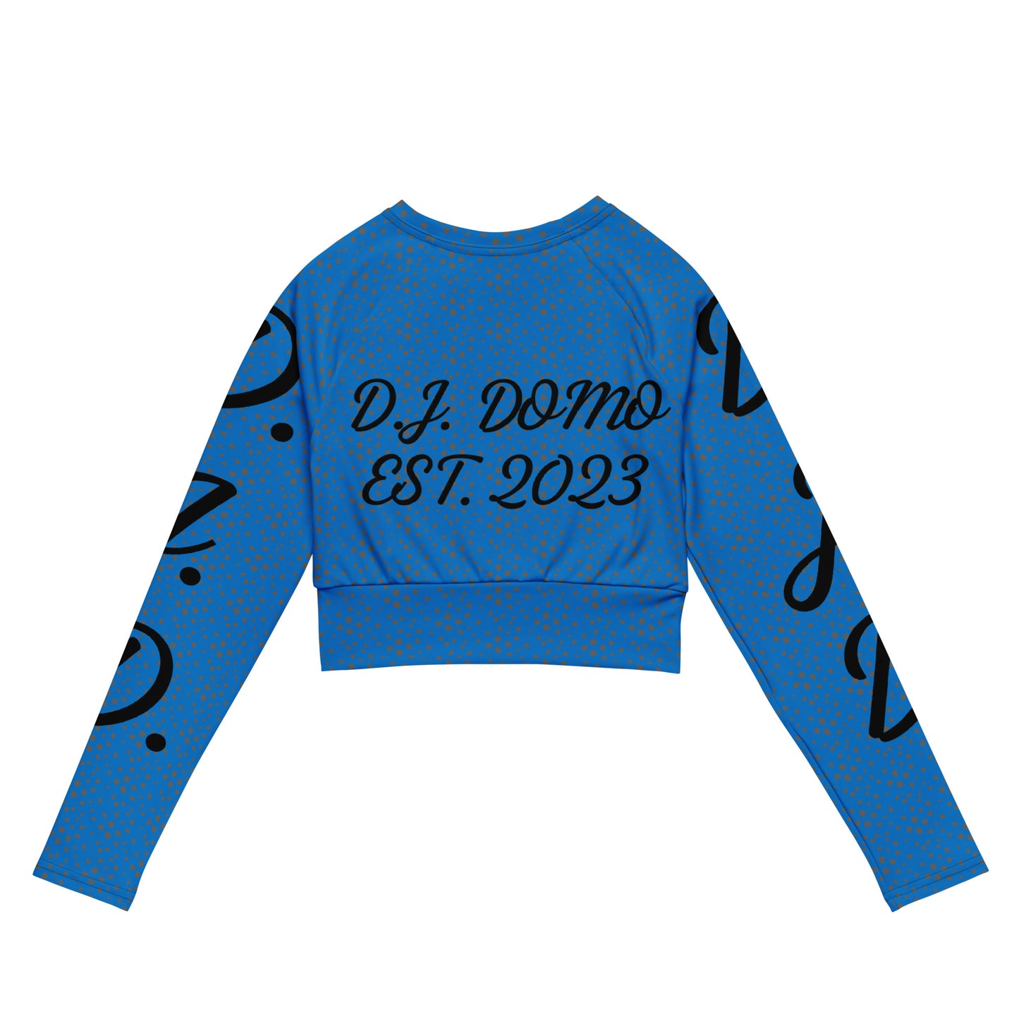 D.J. Domo "D.J.D." Long-Sleeve Crop Top Light Blue/Black