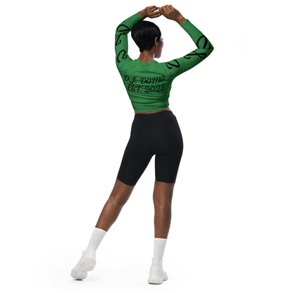 D.J. Domo "D.J.D." Long-Sleeve Crop Top Light Green/Black