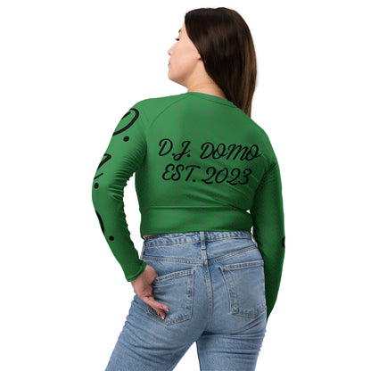 D.J. Domo "D.J.D." Long-Sleeve Crop Top Light Green/Black