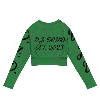 D.J. Domo "D.J.D." Long-Sleeve Crop Top Light Green/Black