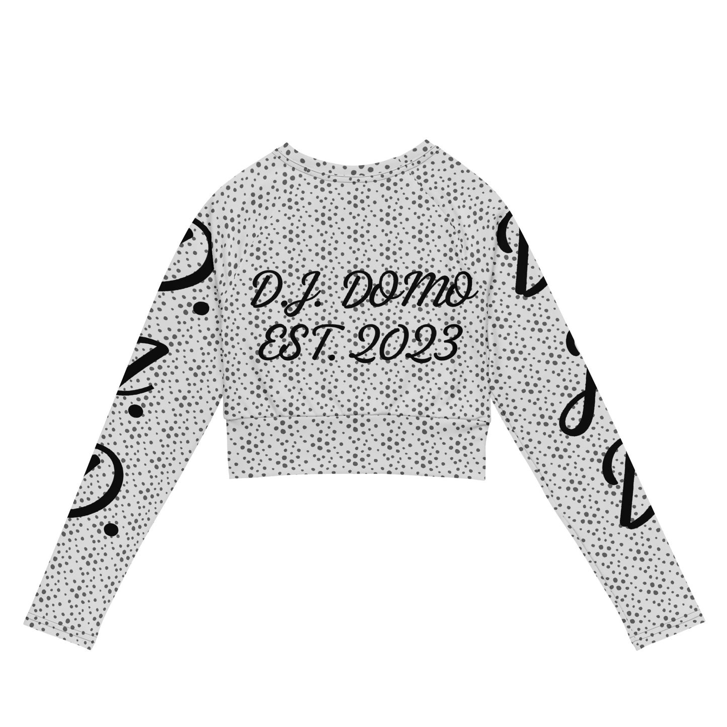 D.J. Domo "D.J.D." Long-Sleeve Crop Top Dots/White/Black