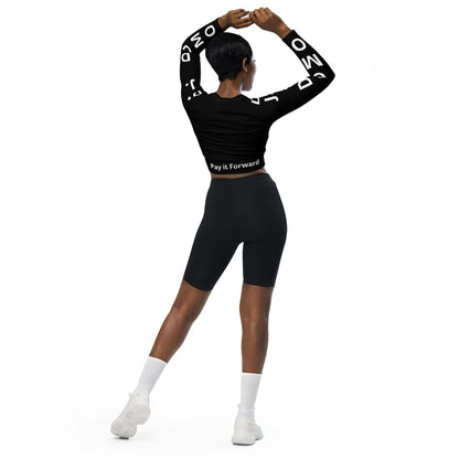 D.J. Domo "Pay It Forward" Long-Sleeve Crop Top Black/White