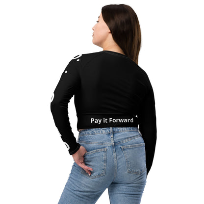 D.J. Domo "Pay It Forward" Long-Sleeve Crop Top Black/White