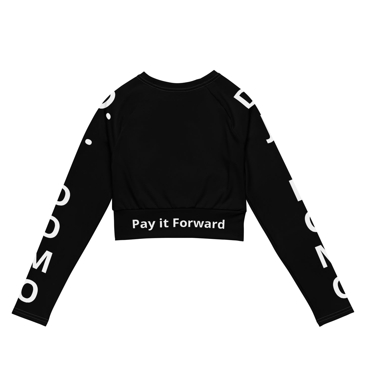 D.J. Domo "Pay It Forward" Long-Sleeve Crop Top Black/White