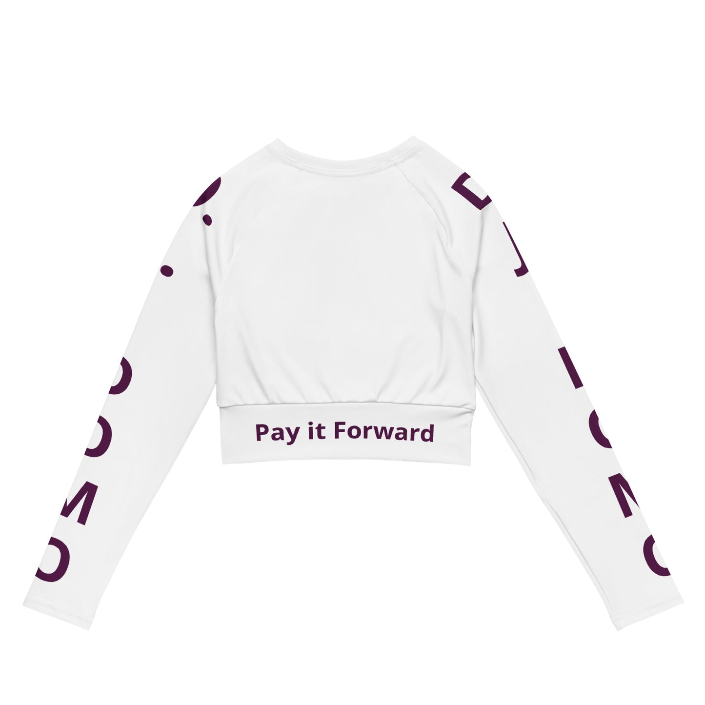 D.J. Domo "Pay It Forward" Long-Sleeve Crop Top White/Purple