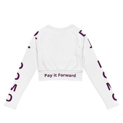 D.J. Domo "Pay It Forward" Long-Sleeve Crop Top White/Purple