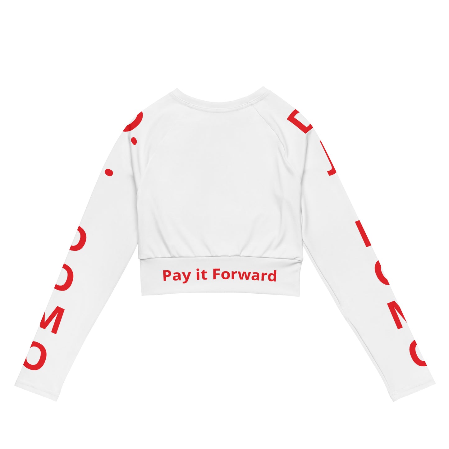 D.J. Domo "Pay It Forward" Long-Sleeve Crop Top White/Red