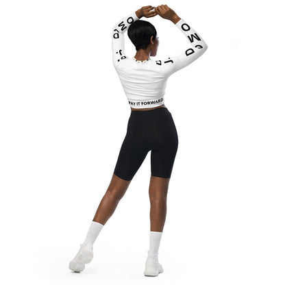 D.J. Domo "Pay It Forward" Long-Sleeve Crop Top Dots/Bronz/White