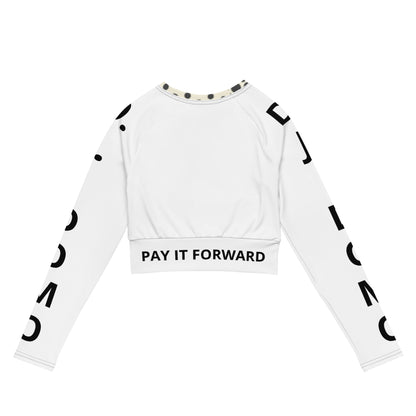 D.J. Domo "Pay It Forward" Long-Sleeve Crop Top Dots/Bronz/White