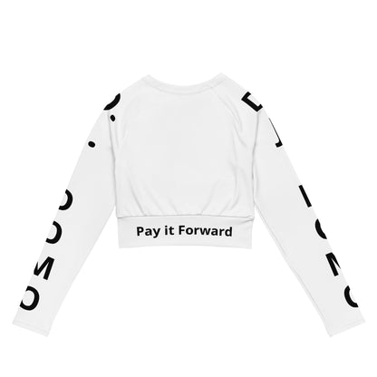 D.J. Domo "Pay It Forward" Long-Sleeve Crop Top White/Black