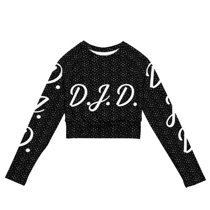 D.J. Domo "D.J.D." Long-Sleeve Crop Top Dots/Black/White