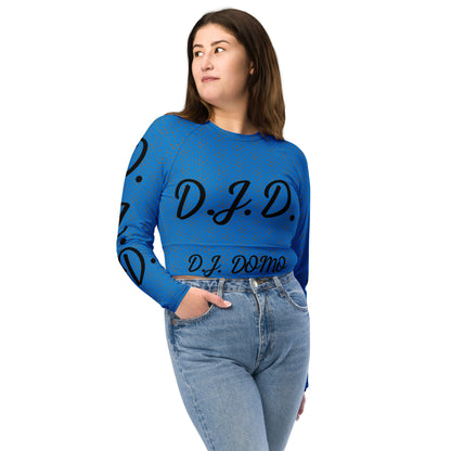 D.J. Domo "D.J.D." Long-Sleeve Crop Top Light Blue/Black