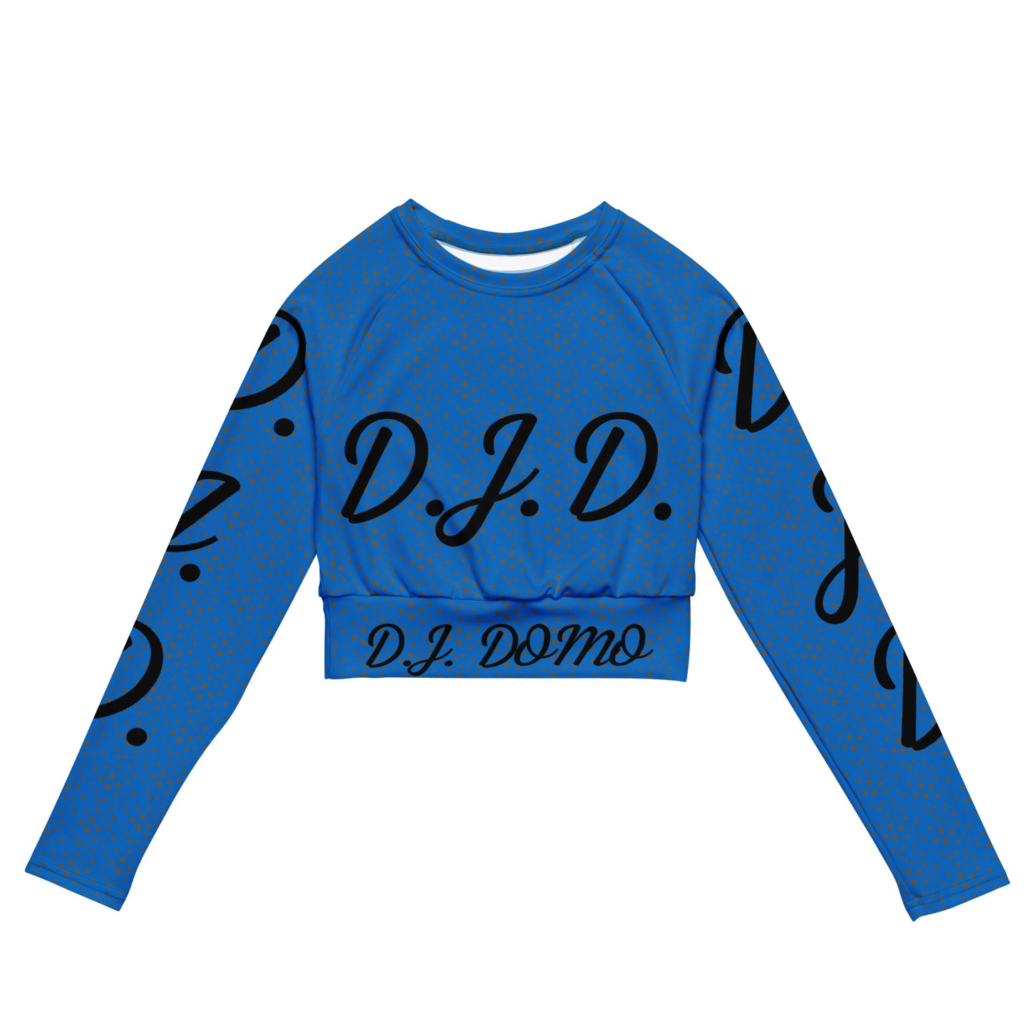 D.J. Domo "D.J.D." Long-Sleeve Crop Top Light Blue/Black