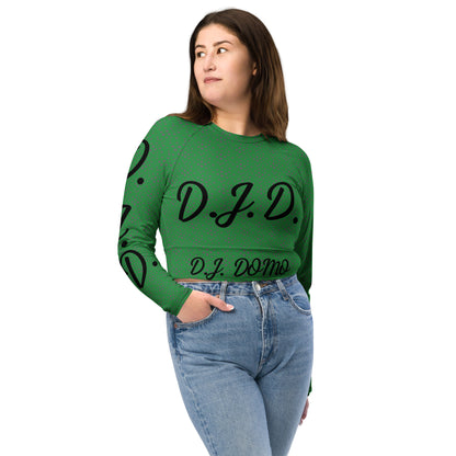 D.J. Domo "D.J.D." Long-Sleeve Crop Top Light Green/Black