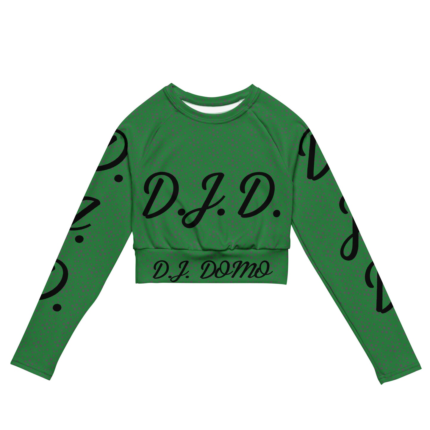 D.J. Domo "D.J.D." Long-Sleeve Crop Top Light Green/Black