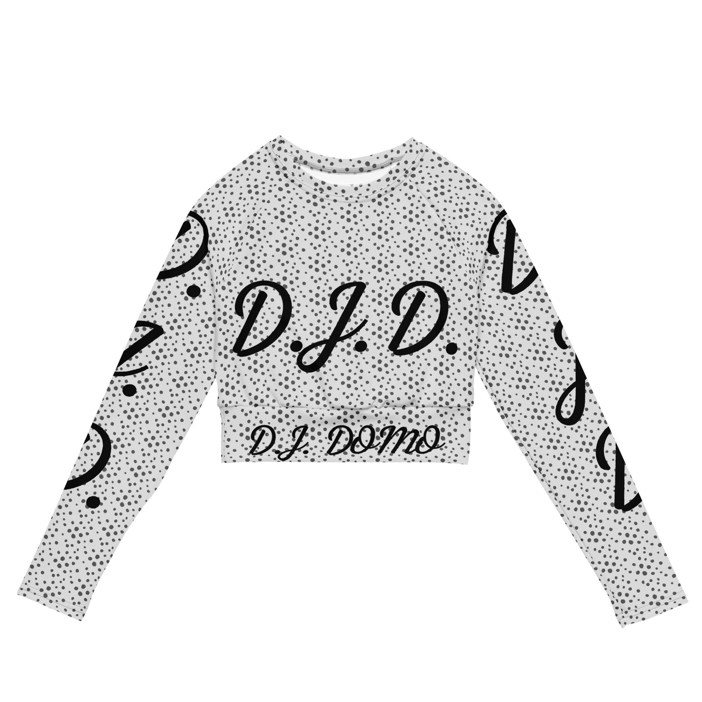 D.J. Domo "D.J.D." Long-Sleeve Crop Top Dots/White/Black