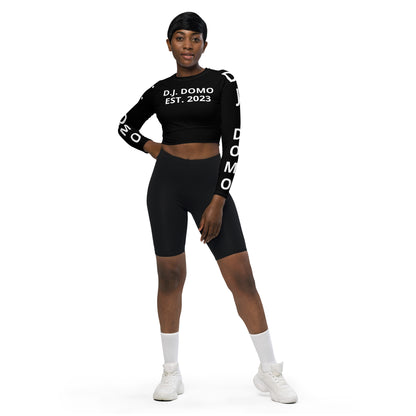 D.J. Domo "Pay It Forward" Long-Sleeve Crop Top Black/White