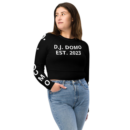 D.J. Domo "Pay It Forward" Long-Sleeve Crop Top Black/White