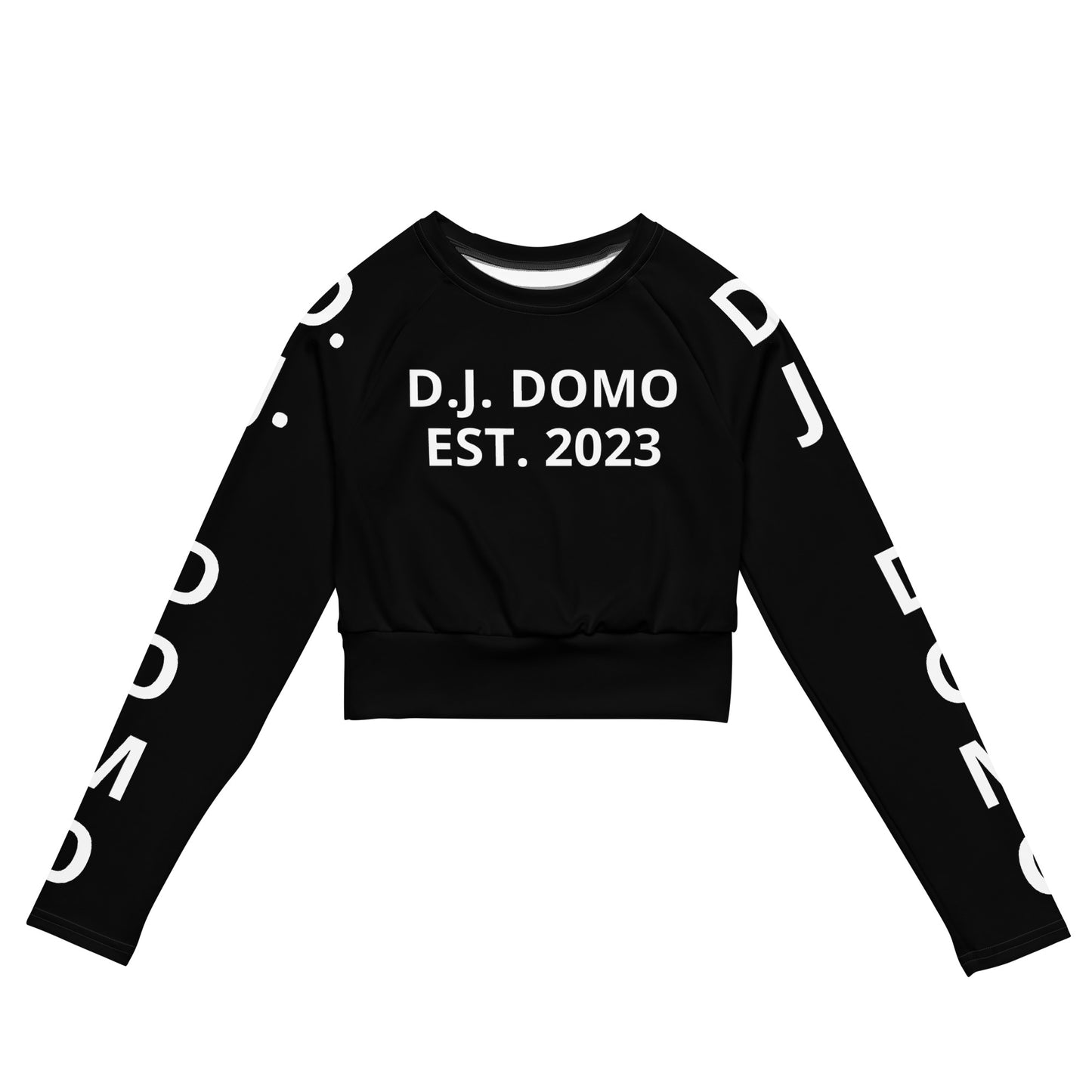 D.J. Domo "Pay It Forward" Long-Sleeve Crop Top Black/White