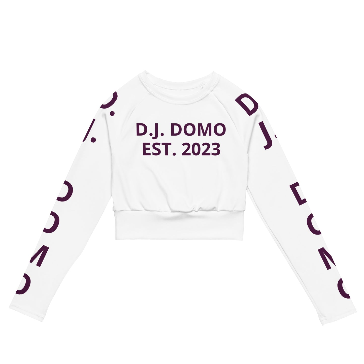 D.J. Domo "Pay It Forward" Long-Sleeve Crop Top White/Purple