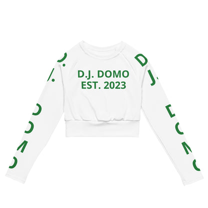 D.J. Domo "Pay It Forward" Long-Sleeve Crop Top White/Green