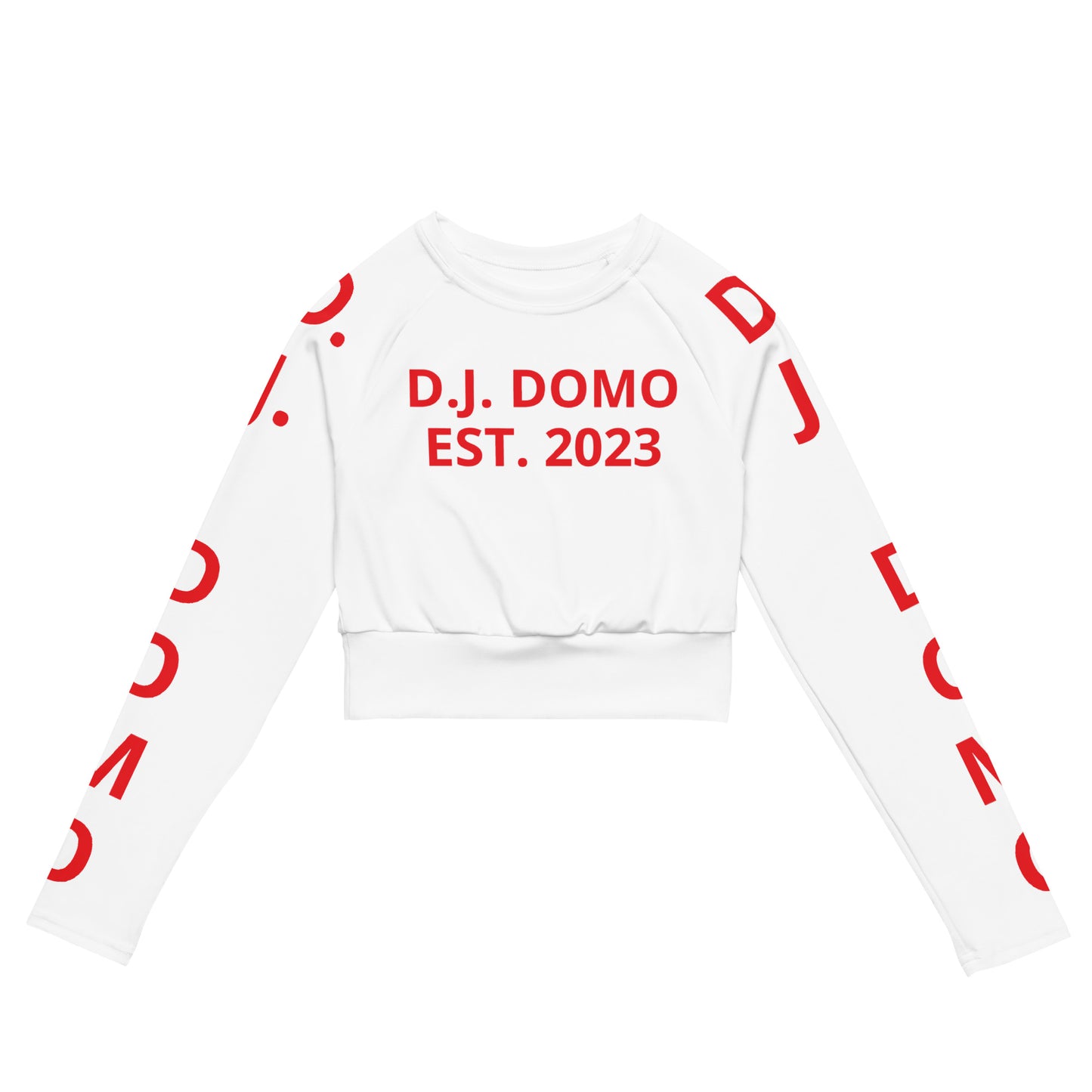 D.J. Domo "Pay It Forward" Long-Sleeve Crop Top White/Red