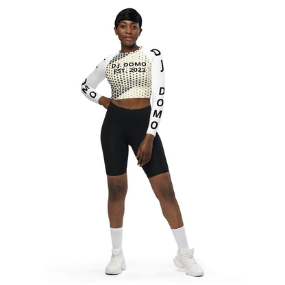 D.J. Domo "Pay It Forward" Long-Sleeve Crop Top Dots/Bronz/White