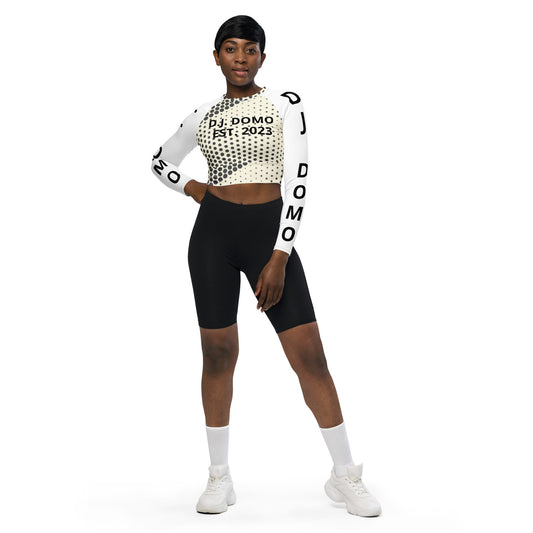 D.J. Domo "Pay It Forward" Long-Sleeve Crop Top Dots/Bronz/White