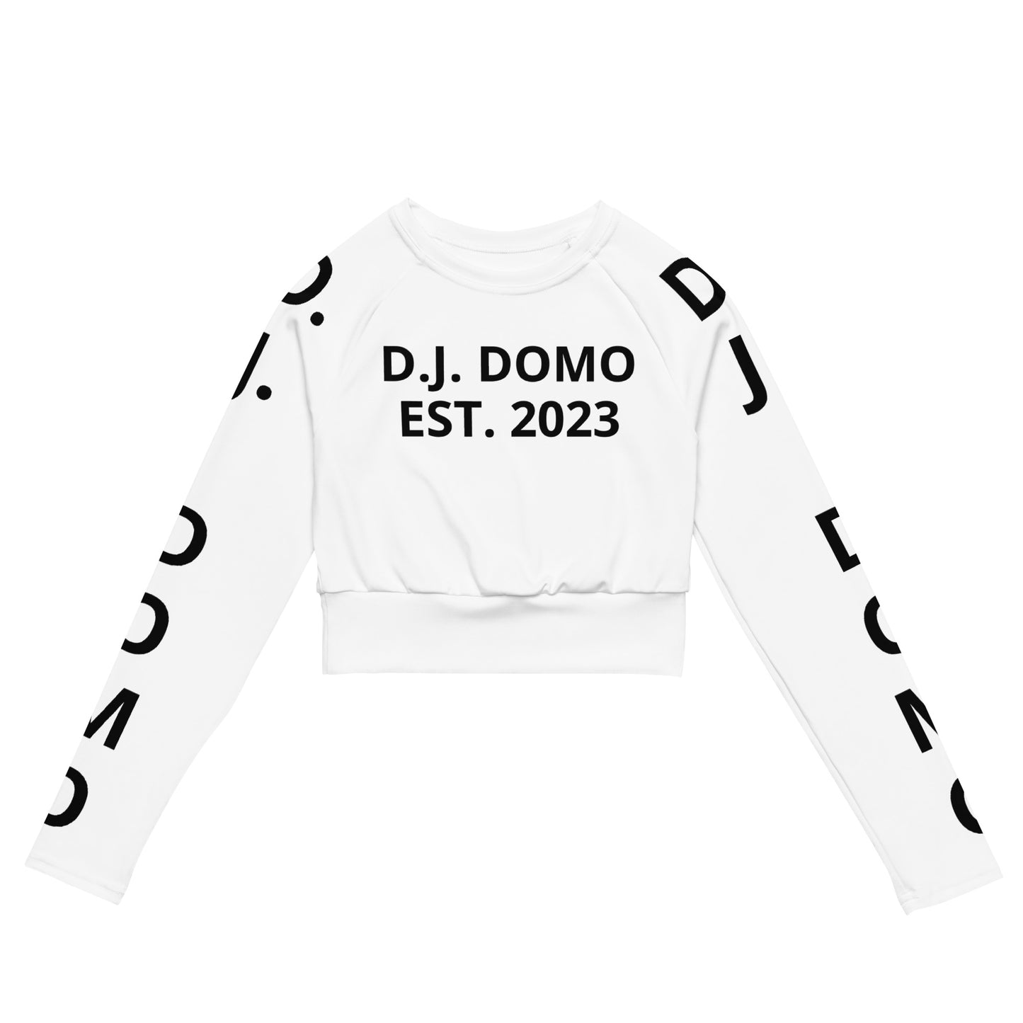 D.J. Domo "Pay It Forward" Long-Sleeve Crop Top White/Black